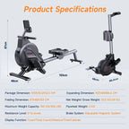 Dripex Magnetic Rowing Machine, Black, 242 lb