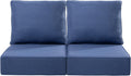 ACTREST Outdoor Seat Cushion Set, 2 Count, Navy Blue, 24 x 24 x 6 in