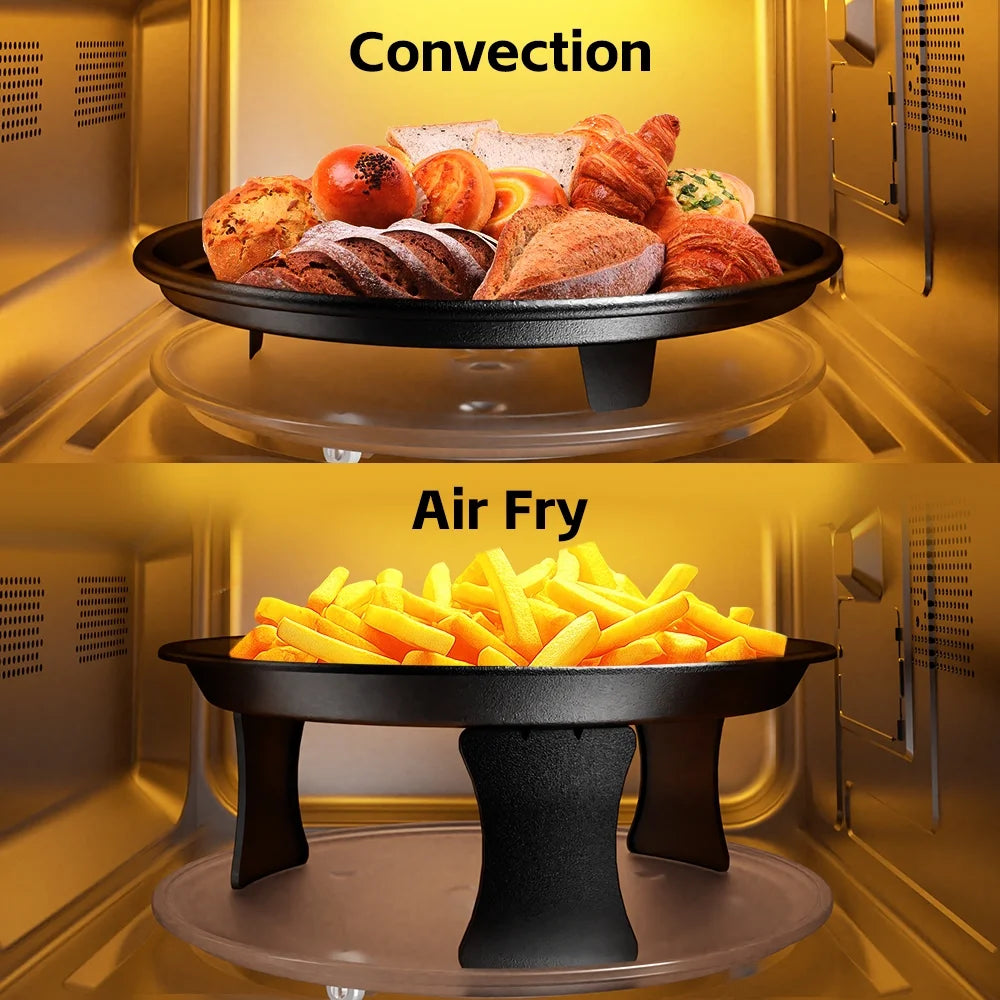 Galanz 0.9 Cu ft Air Fry Countertop Microwave, 900 Watts, Stainless Steel - GSWWD09S1A09B