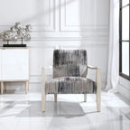 Bailey Street Home Gate House Mews 31 inch Accent Chair Charcoal/Gray/Blue Chenille/Natural Off-White Finish - 208-Bel-4361897