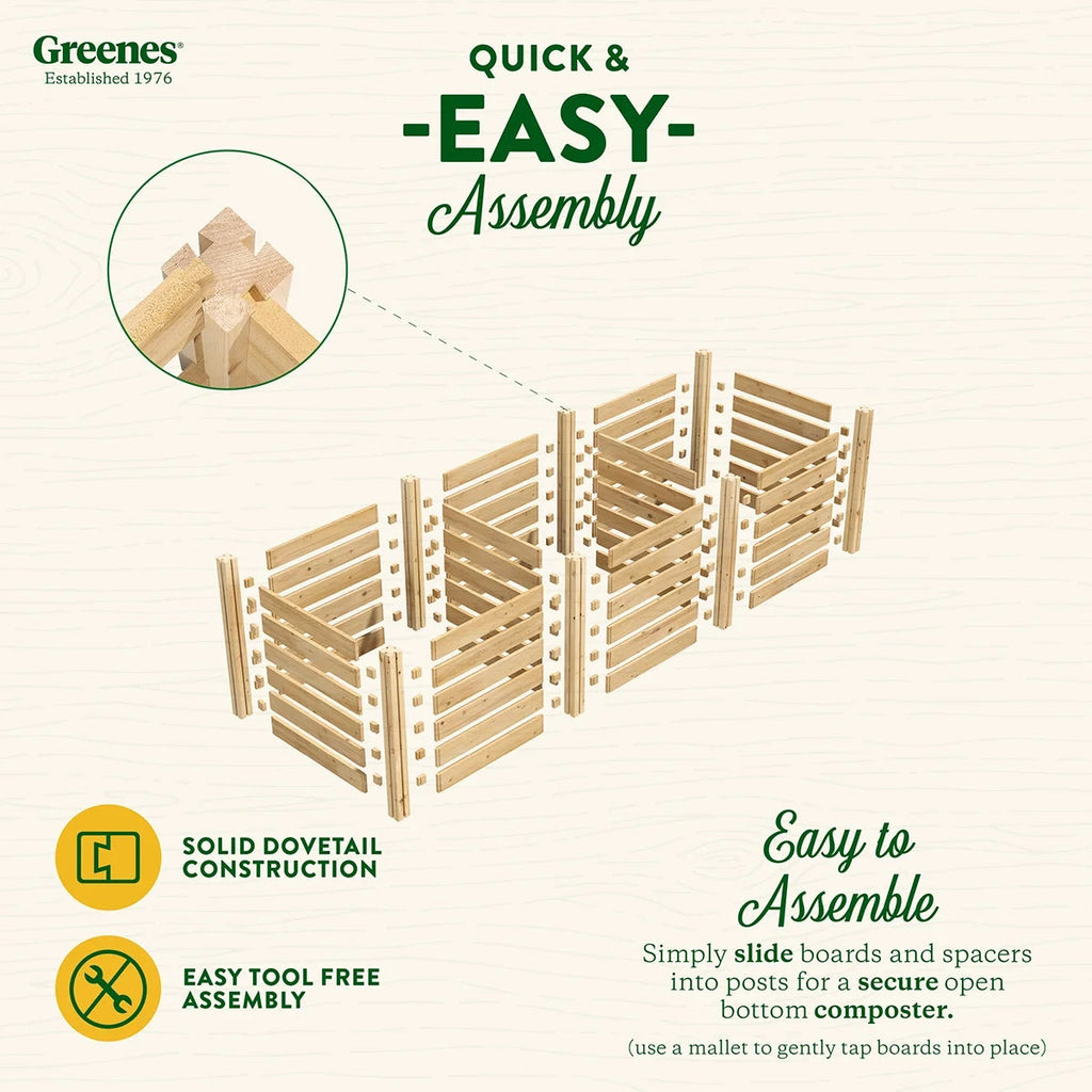 Greenes Fence Cedar Wood Composter 24 in x 24 in x 31 in, 77.3 Gal.