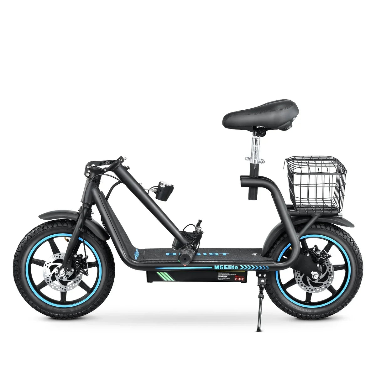 BOGIST Electric Scooter With Seat, 500W Motor, 25mph, 45km Range, 48V 13Ah, Blue - M5 Elite
