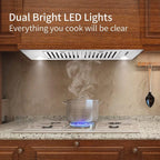 Range Hood 30 inch Built-In Insert Vent Hood, 600 CFM, Stainless Steel