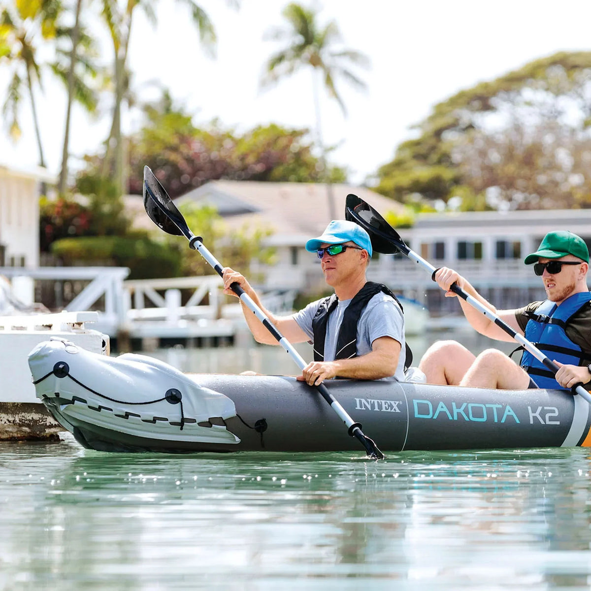 Intex Dakota K2 2-Person Vinyl Inflatable Kayak With Oars And Pump - Open Box