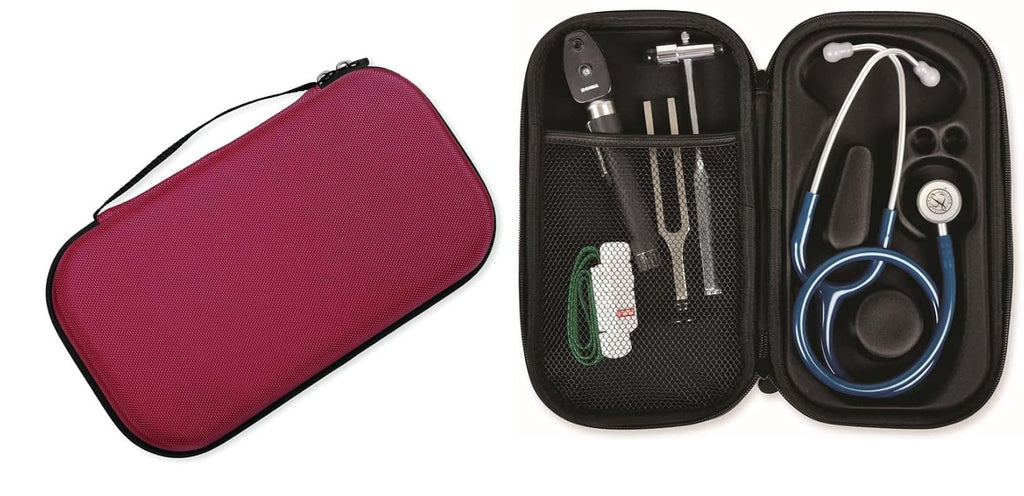 Littmann Classic III Monitoring Stethoscope, Raspberry, Rainbow Edition, 69 cm With GIMA Classic Case, Bordeaux - 5806