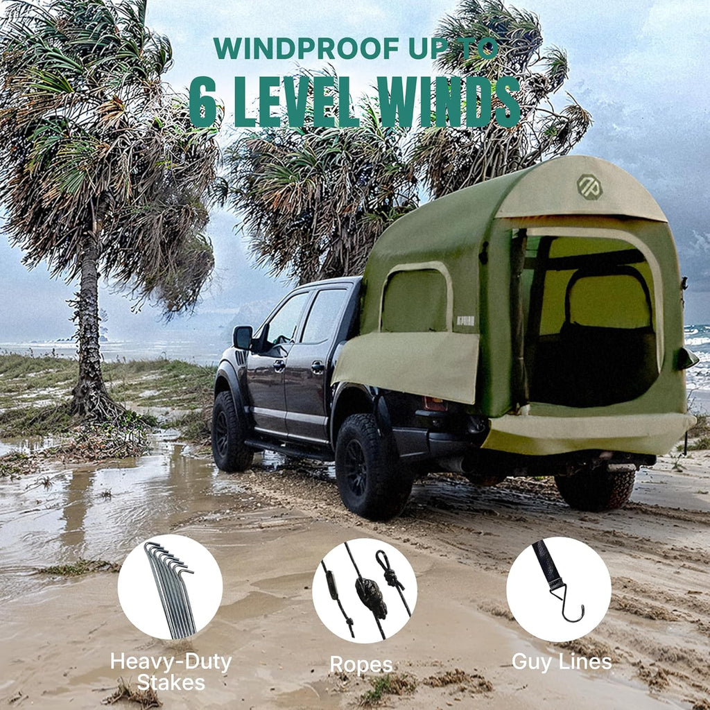 Inflatable Pickup Truck Bed Tent, 3 Person, 5.5ft-8ft
