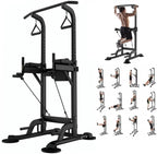 Tappio Power Tower Dip Bar Station Pull Up Bar Stand With Backrest, 400lb Capacity