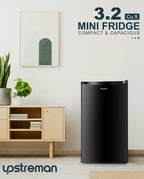 Upstreman 3.2 Cu.Ft. Single Door Mini Refrigerator With Freezer - BR321