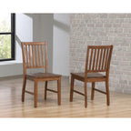 HomeStock Slat Back Dining Chairs, Set Of 2, Amish Brown