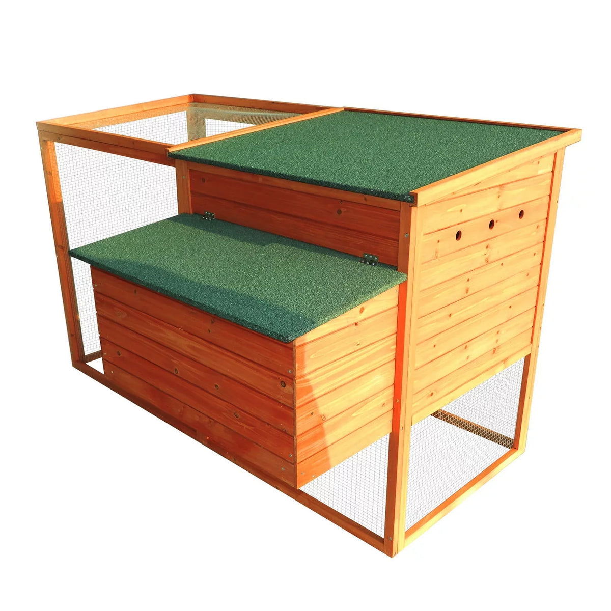 PawHut 64in Large Wooden Chicken Coop Kit With Outdoor Run And Nesting Box