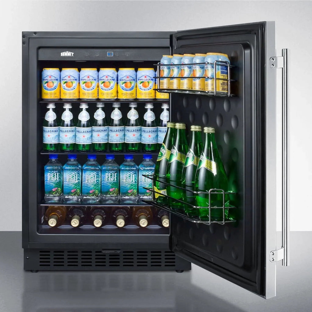 24in Wide Built-In All-Refrigerator With Stainless Steel Cabinet
