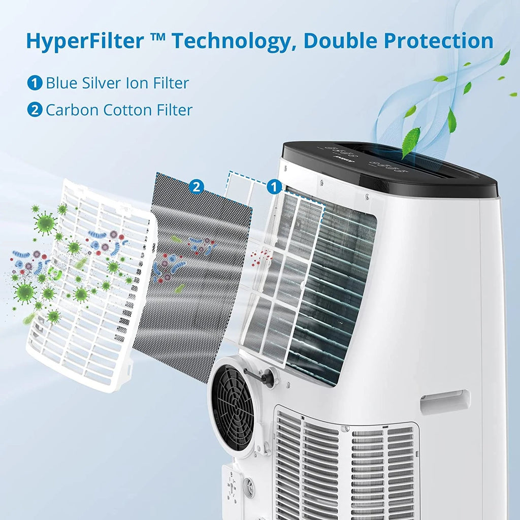 BLACK+DECKER Portable Air Conditioner 14,000-BTU 3-Speed 1,250-Watt With Remote - BPP10WTB