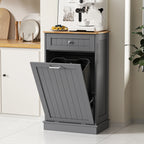 HARIPUL Single Tilt-Out Trash Cabinet For 13 Gallon Waste Bin, White