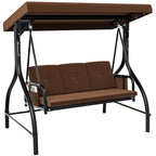Dextrus Outdoor Patio Swing Chair, 3 Person, Brown