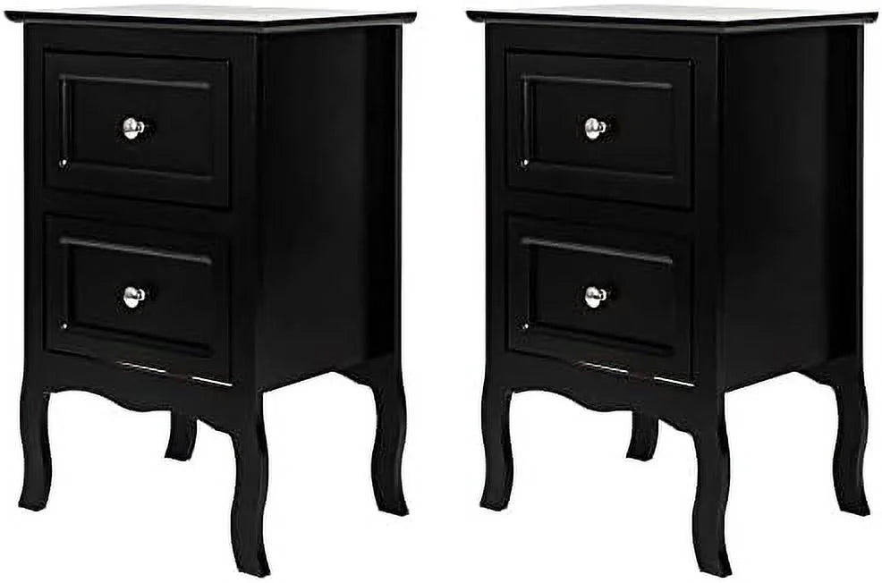 NTTBOBOEC Nightstand With 2 Drawers, Brown, 15.74in W x 11.81in D x 23.66in H