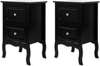 NTTBOBOEC Nightstand With 2 Drawers, Brown, 15.74in W x 11.81in D x 23.66in H