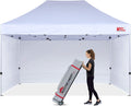 MASTERCANOPY Heavy Duty Pop-Up Canopy Tent With Sidewalls, 10x15 White - PKG