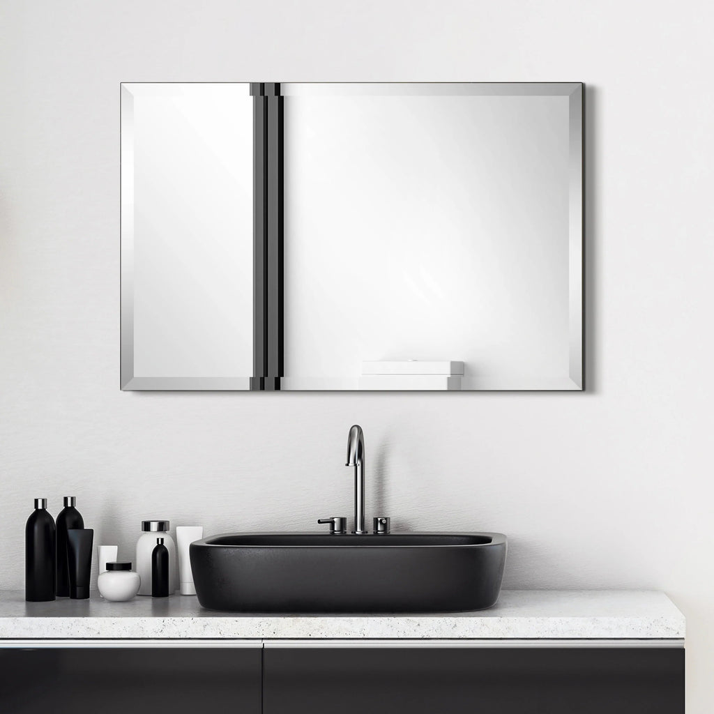 Frameless Beveled Prism Wall Mirror - Clear