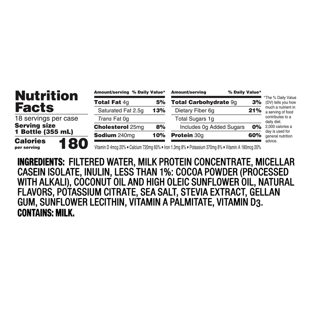 Oikos Chocolate Protein Shake, 30g Protein, 12 fl oz, 18-Pack