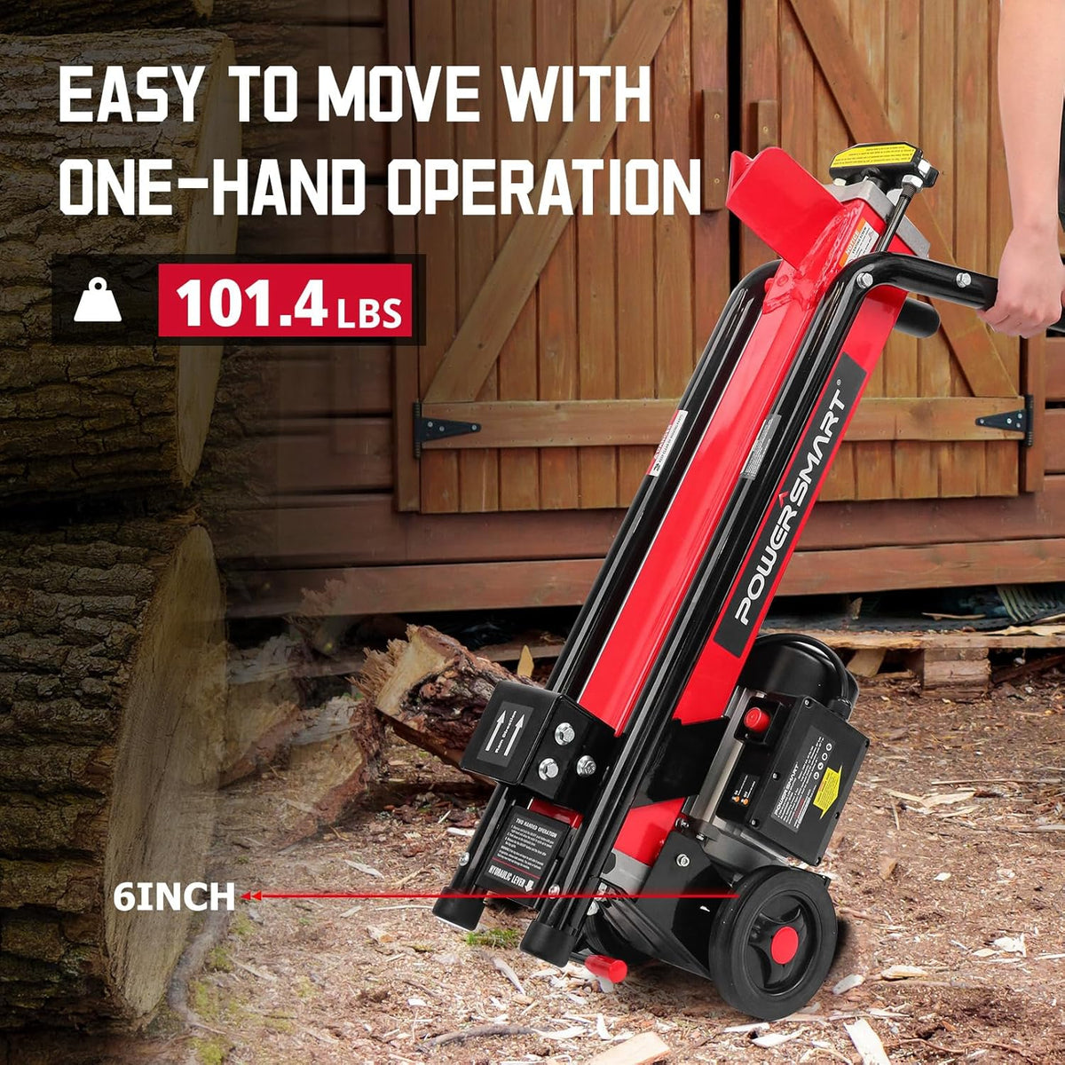 PowerSmart Electric Hydraulic Log Splitter 7-Ton, 15 Amp - DB6407