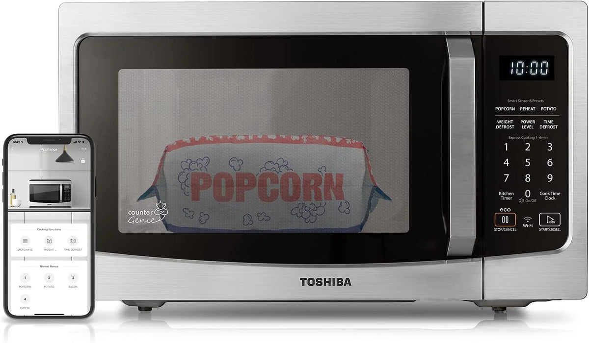 TOSHIBA 4-in-1 Countertop Microwave Oven, 1.5 Cu Ft, 1000W, Silver - ML-EC42P(SS)