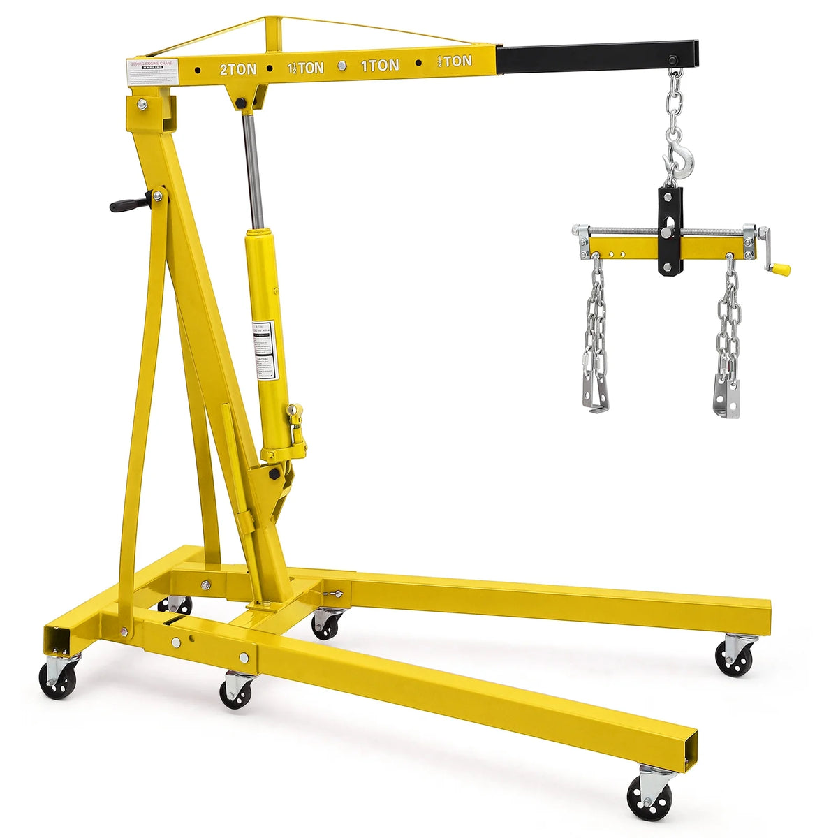 JoanKaren Hydraulic Engine Hoist 4400 lbs, Folding, Yellow - PAU_0LMM