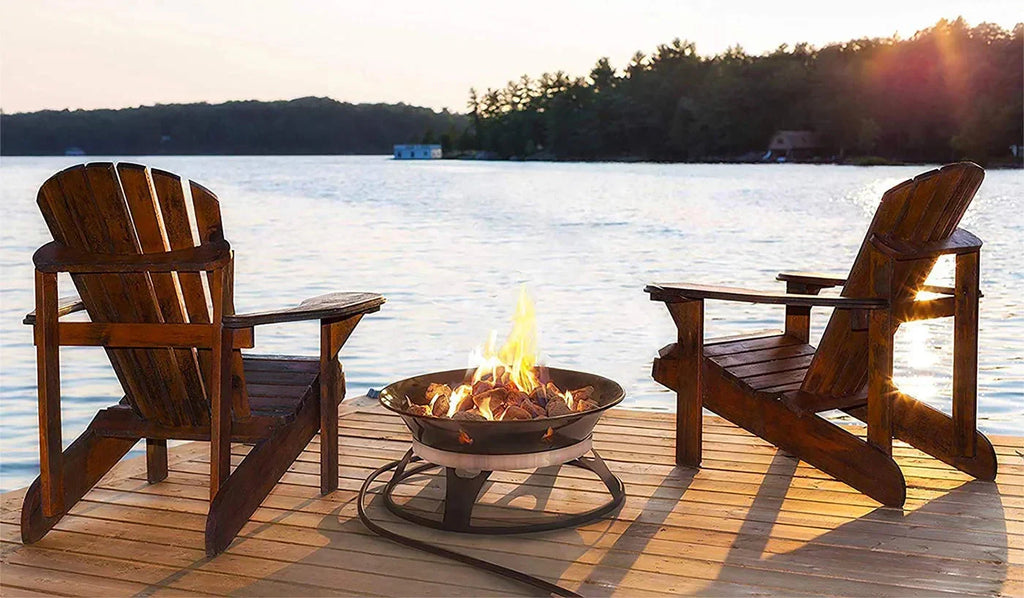 Portable Propane Fire Pit 21-inch 58,000 BTU With Cover And Carry Kit