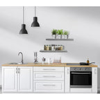 Floating Engineered Wood Wall Shelves, Set Of 3, 23.75 in x 9.25 in