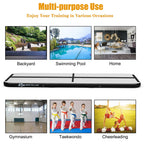 Goplus 10FT Air Track Inflatable Gymnastics Tumbling Mat With Pump - Black