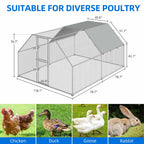 Dextrus Metal Chicken Coop With Waterproof Cover And Wire Mesh, 13.1 x 9.8 x 6.4 ft