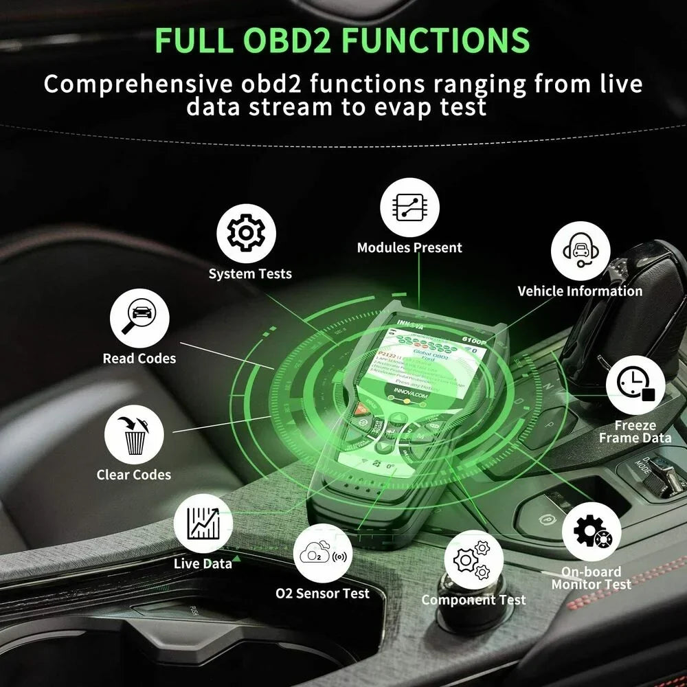 INNOVA OBD2 Automotive Diagnostic Scanner With SRS, Engine And ABS Code Reader - 6100P