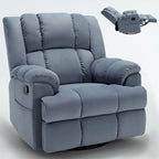 Lazy Boy Oversized Fabric Swivel Rocking Manual Recliner Chair, 37.8L*38.2W*41H, 155 Degrees