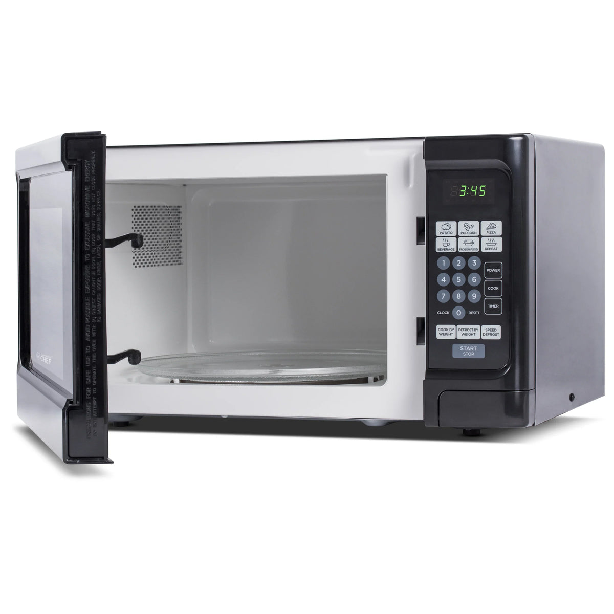 Commercial Chef Countertop Microwave Oven 1.1 Cu. Ft., Black - 1000 Watt