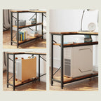 Small L-Shaped Computer Desk With Reversible Storage Shelves - 55-Inch / 47-Inch