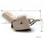 Comfort Stretch Power Lift Recliner Chair With 8-Point Vibration Massage, 24 in Seat Width, 25 in Seat Depth, 20 in Seat Height