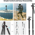 71in Foldable Aluminum Camera Tripod And Monopod
