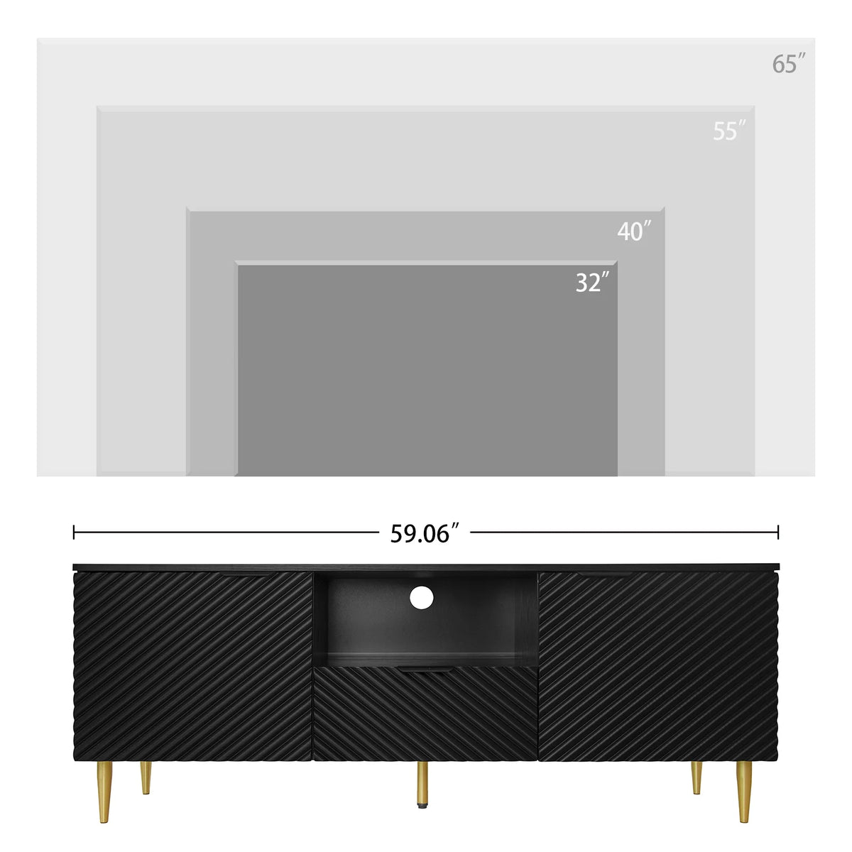 GeeHome TV Stand With Solid Iron Feet