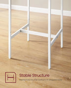 Square Bar Table And 2 Bar Stools Set, Golden Oak And Cloud White