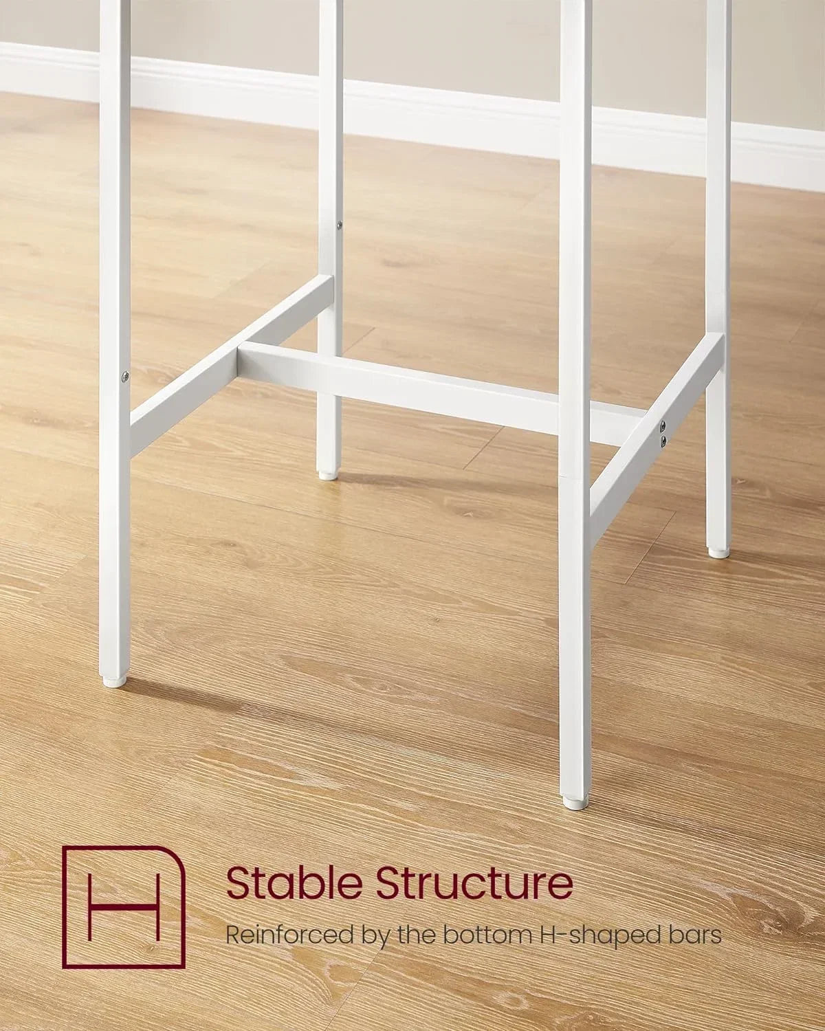Square Bar Table And 2 Bar Stools Set, Golden Oak And Cloud White