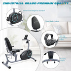 MARNUR Recumbent Exercise Bike With 8 Levels Adjustable Resistance, LCD Monitor, Pad Holder And Wheels