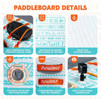 FunWater Inflatable Stand Up Paddle Board, 11 ft x 32 in x 6 in - SUP Paddle Accessories