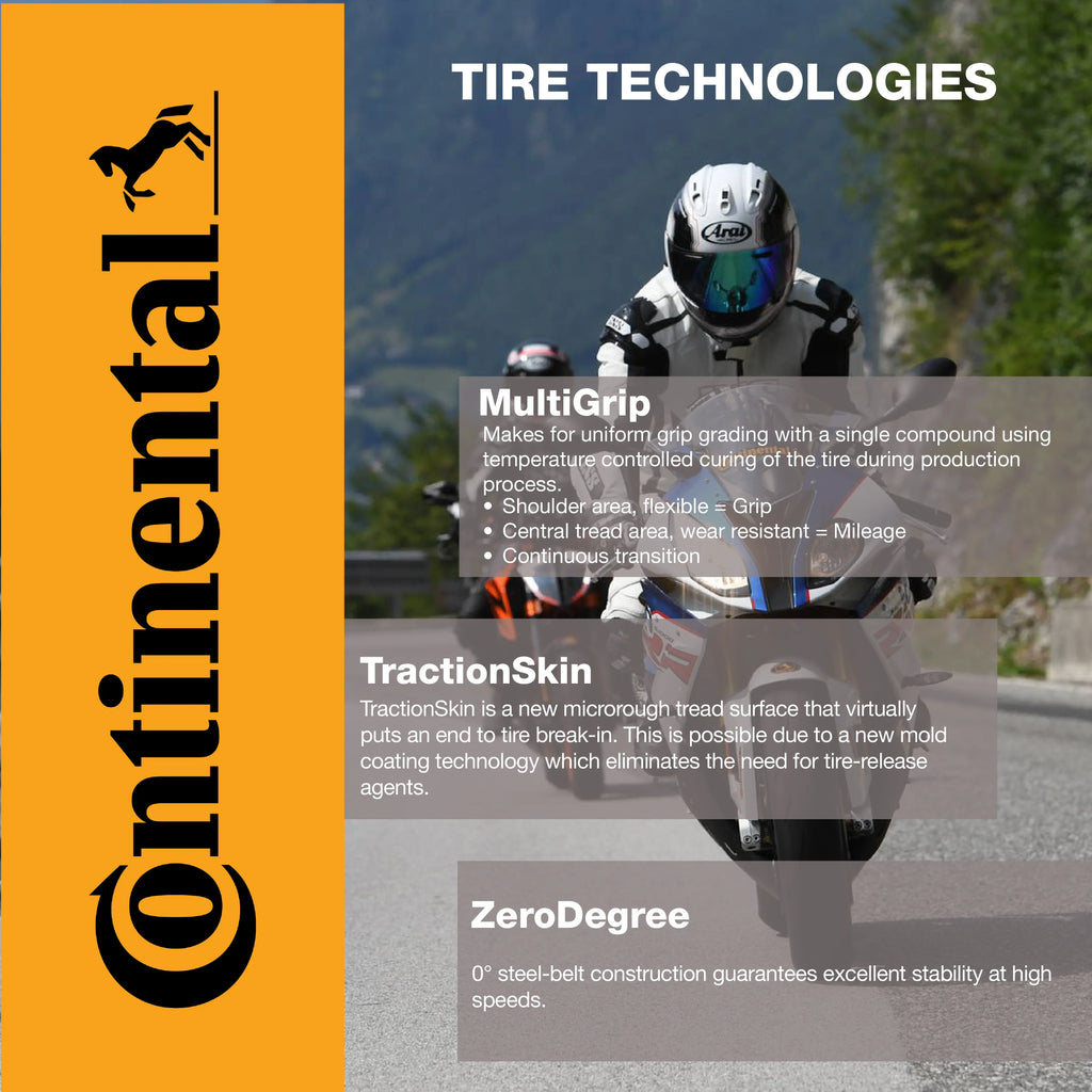 Continental ContiSportAttack 2 Sport Motorcycle Tires 120/70ZR17 Front & 180/55ZR17 Rear