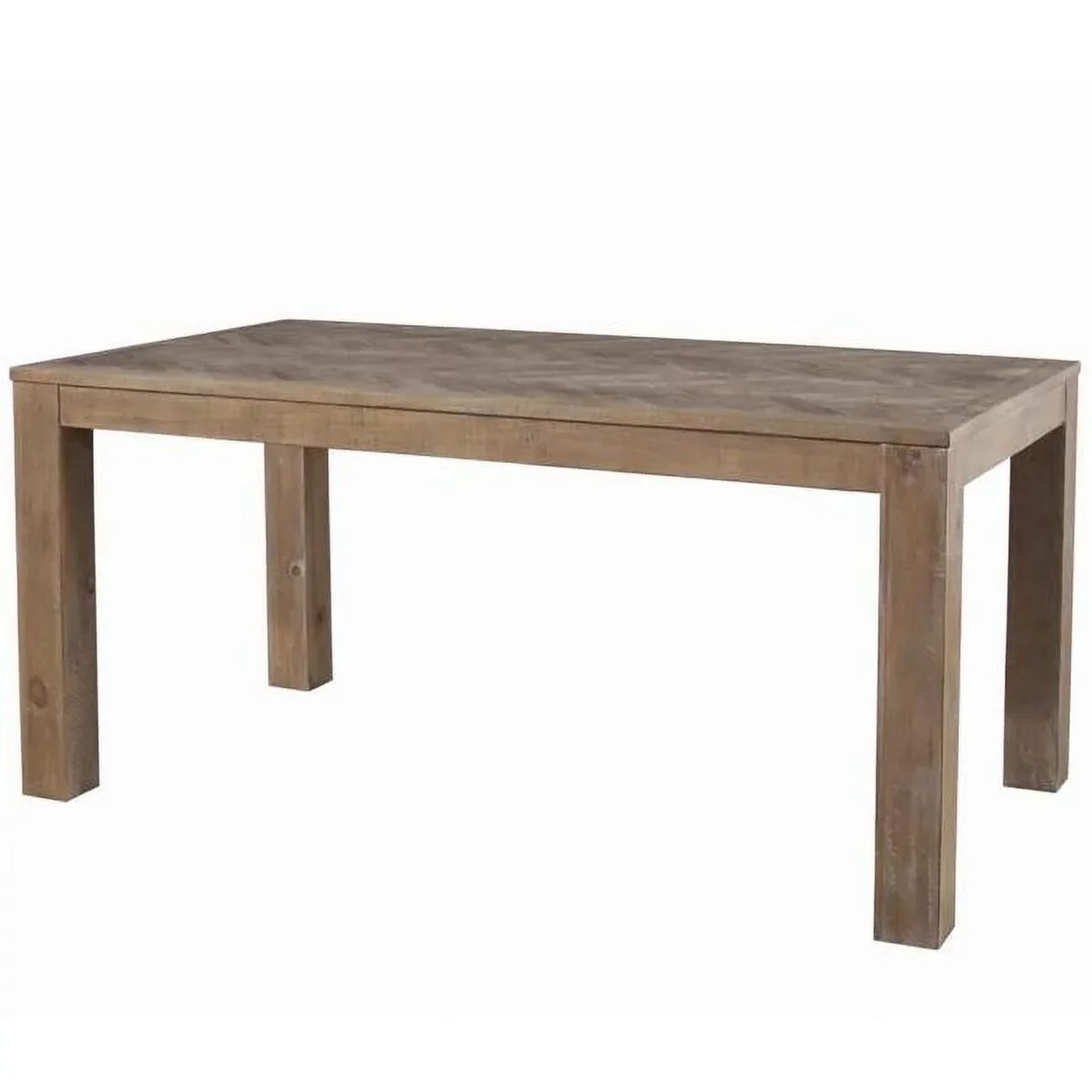 Rectangular Wooden Dining Table, Weathered Brown, 36 x 74 x 31