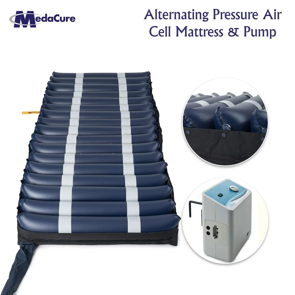 Medacure Alternating Pressure Air Mattress For Hospital Beds, 80 x 36 x 8 in, Twin - Pump Included
