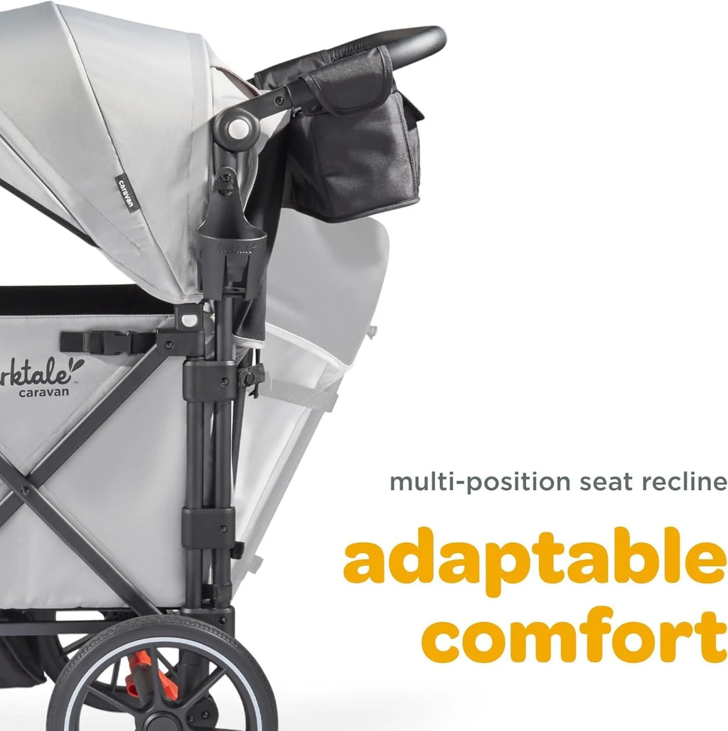 Foldable Stroller Wagon for Kids and Babies, 4 Seats, 214 lbs Capacity - Caravan Quad