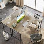 Small L-Shaped Computer Desk With Reversible Storage Shelves - 55-Inch / 47-Inch