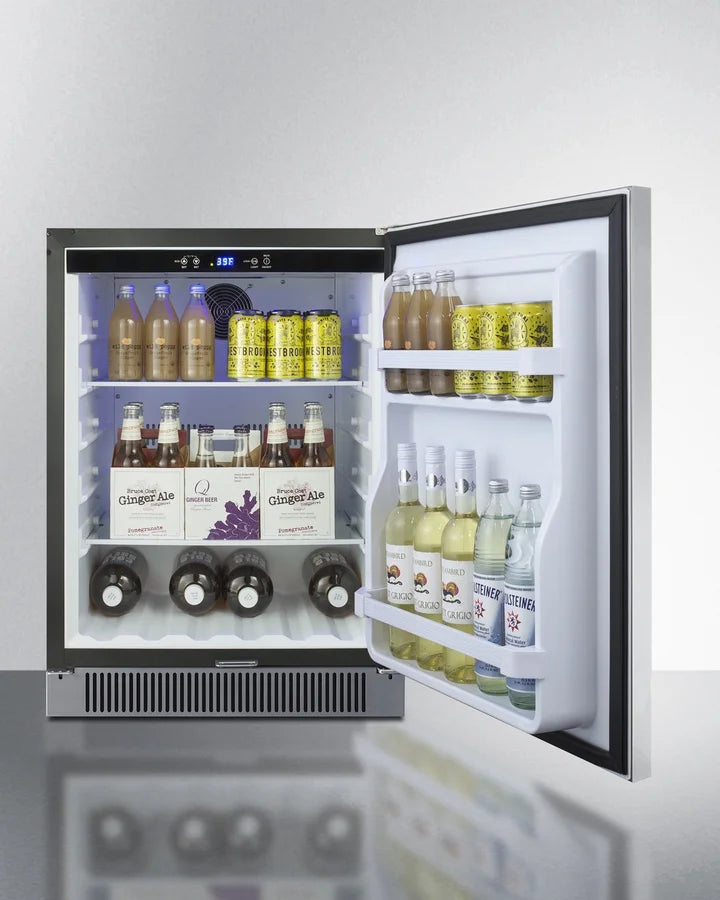 Built-In Outdoor All-Refrigerator, 24 in Wide, Stainless Steel, LHD