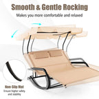 2 Person Patio Hammock Bed Swing Chair With Adjustable Canopy And Wheels