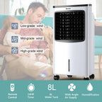 Costway Portable Evaporative Air Cooler Fan Humidifier With Remote Control - 8L
