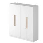 FUFU&GAGA Freestanding Solid Wood Wardrobe Closet With Storage Shelves